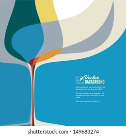 Abstract vector illustration with silhouette of wine glass.