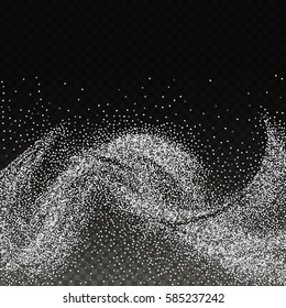 Abstract vector illustration of silver glitter stream. 