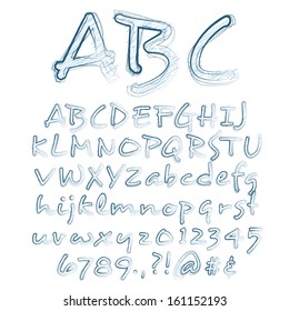 Abstract Vector Illustration Of A Sketched Alphabet