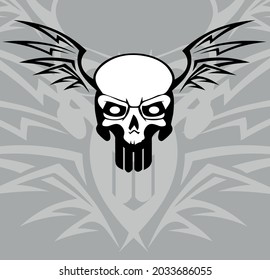 abstrakte Vektorgrafik mit Schädel