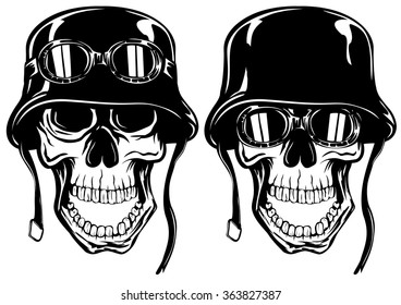 Abstract vector illustration skull in helmet with goggles