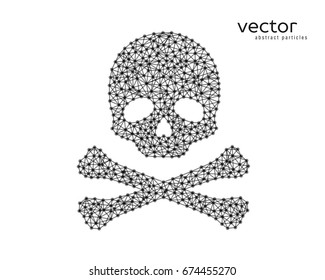 Abstract vector illustration of skull on black background.