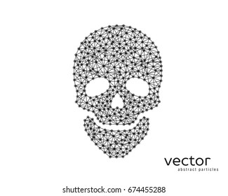 Abstract vector illustration of skull on black background.