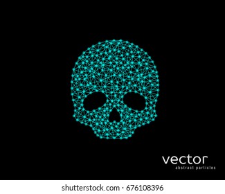 Abstract vector illustration of skull on black background.