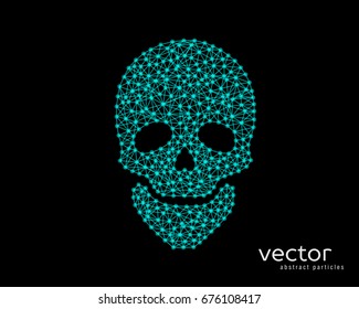 Abstract vector illustration of skull on black background.