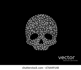Abstract vector illustration of skull on black background.