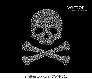 Abstract vector illustration of skull on black background.