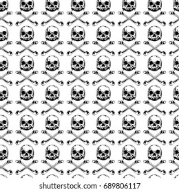 Abstract vector illustration skull seamless background for print on fabric or t-shirt.
