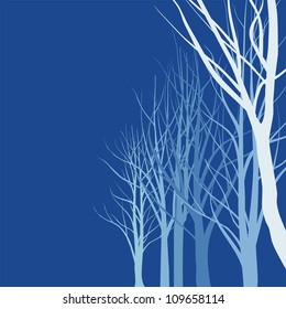abstract vector illustration of slender trees