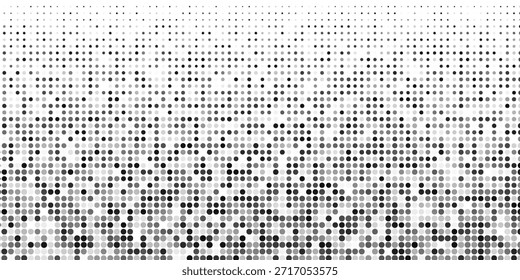 Ilustración vectorial Abstractas con Pequeño círculo y píxeles. Punto semitono con opacidad aleatoria