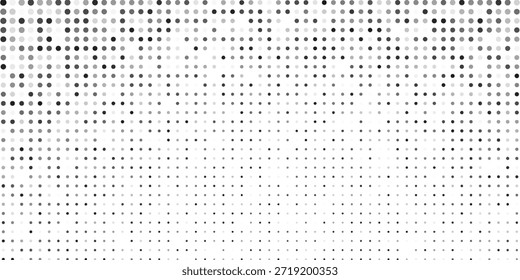 Ilustración vectorial Abstractas con Pequeño círculo y píxeles. Punto semitono con opacidad aleatoria