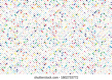 Abstract vector illustration with small squares and pixels.
