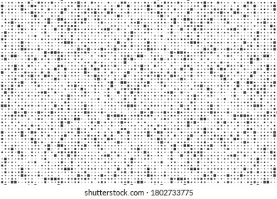 Abstract vector illustration with small squares and pixels.