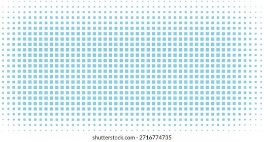 Ilustración vectorial Abstractas con Pequeños cuadrados y píxeles. azul Punto semitono con opacidad aleatoria