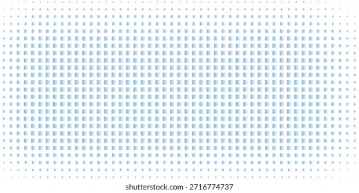 Ilustración vectorial Abstractas con Pequeños cuadrados y píxeles. azul Punto semitono con opacidad aleatoria
