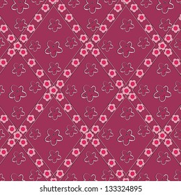 abstract vector illustration with smiling flowers