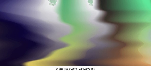 Abstract vector illustration with smooth, wavy gradients. The colors flow vertically in a blurred, organic pattern, transitioning from dark blue and purple on the left to shades of green and brown.