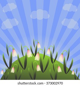 Abstract vector illustration. Snowdrops 