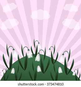 Abstract vector illustration. Snowdrops 