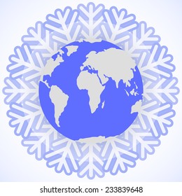 Abstract vector illustration of a snowflake