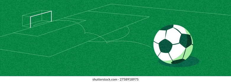 Abstract vector illustration of soccer balls with dynamic motion, geometric shapes