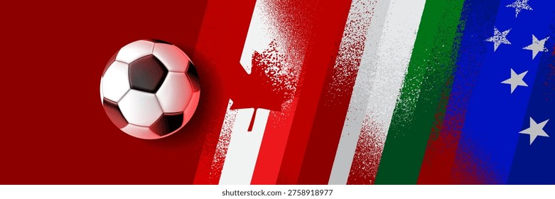 Abstract vector illustration of soccer balls with dynamic motion, geometric shapes
