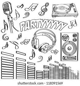 Abstract vector illustration of some dj symbols