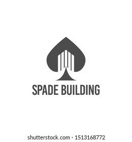 abstract vector illustration spade building icon logo construction black color