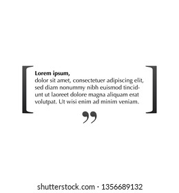 Abstract vector illustration speech shape. Quote in text brackets vector geometric message sign.