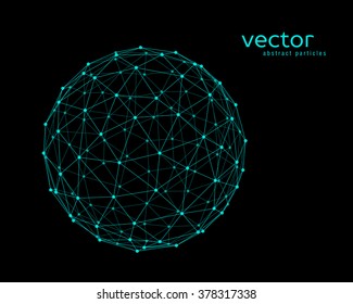 Abstract vector illustration of sphere on black background