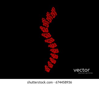 Abstract vector illustration of spinal column on black background.