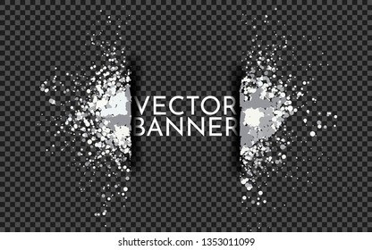 Abstract vector illustration. Splash of  paints with 3d effect. Separating paints with a place for text