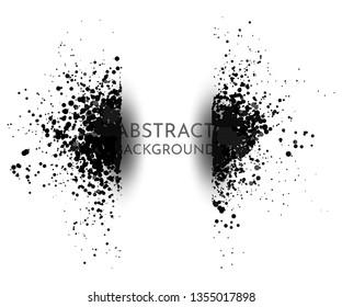 Abstract vector illustration. Splash of paints with 3d effect. Separating paints with a place for text
