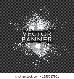 Abstract vector illustration. Splash of paints with 3d effect. Separating paints with a place for text