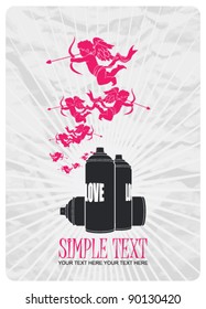 Abstract vector illustration with spray can and star.