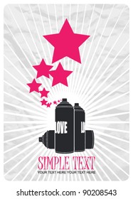 Abstract vector illustration with spray can and star.