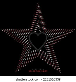 An abstract vector illustration of a star and a heart for Valentines Day 2023