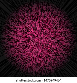Abstract vector illustration of a starburst effect, with fiber like texture in pink. Abstract starburst background. Fiber pattern design. 