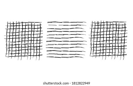 Abstract vector illustration with a striped hand-drawn texture. Design element.