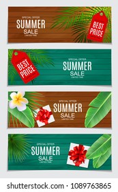 Abstract Vector Illustration Summer Sale Card Set  Background. EPS10