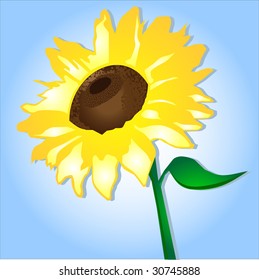 Abstract vector illustration of a sunflower