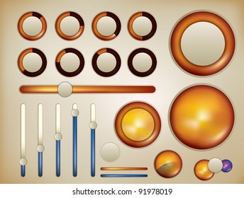 abstract vector illustration of switches, sliders, and buttons