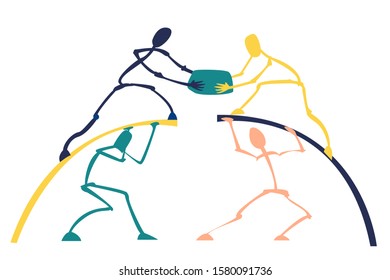 Abstract vector illustration for teamwork or teambuilding.
