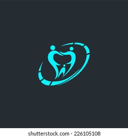 Abstract Vector illustration of teeth. Dental medical logo. 