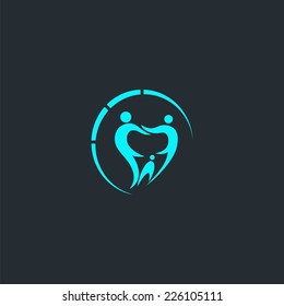 Abstract Vector illustration of teeth. Dental medical logo. 
