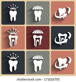 Abstract Vector illustration of teeth icons