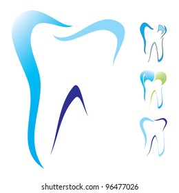 Abstract Vector illustration of teeth as icons