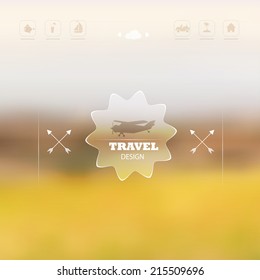 Abstract vector illustration template. design for tourist sites. travel agencies. edited image. blur. label. anchor
