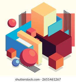 An abstract vector illustration that plays with color and shape to create a harmonious visual image. Ideal for art and music inspired designs, as well as unique backgrounds and illustrations.
