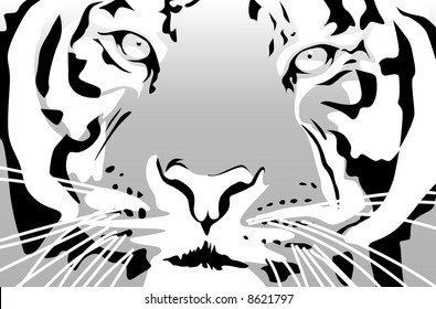 Abstract vector illustration of a tiger